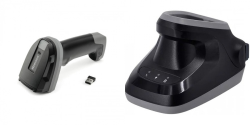 Сканер штрих-кода MERTECH CL-2420 BLE SPP Dongle P2D USB black(беспроводной) с подставкой Cradle